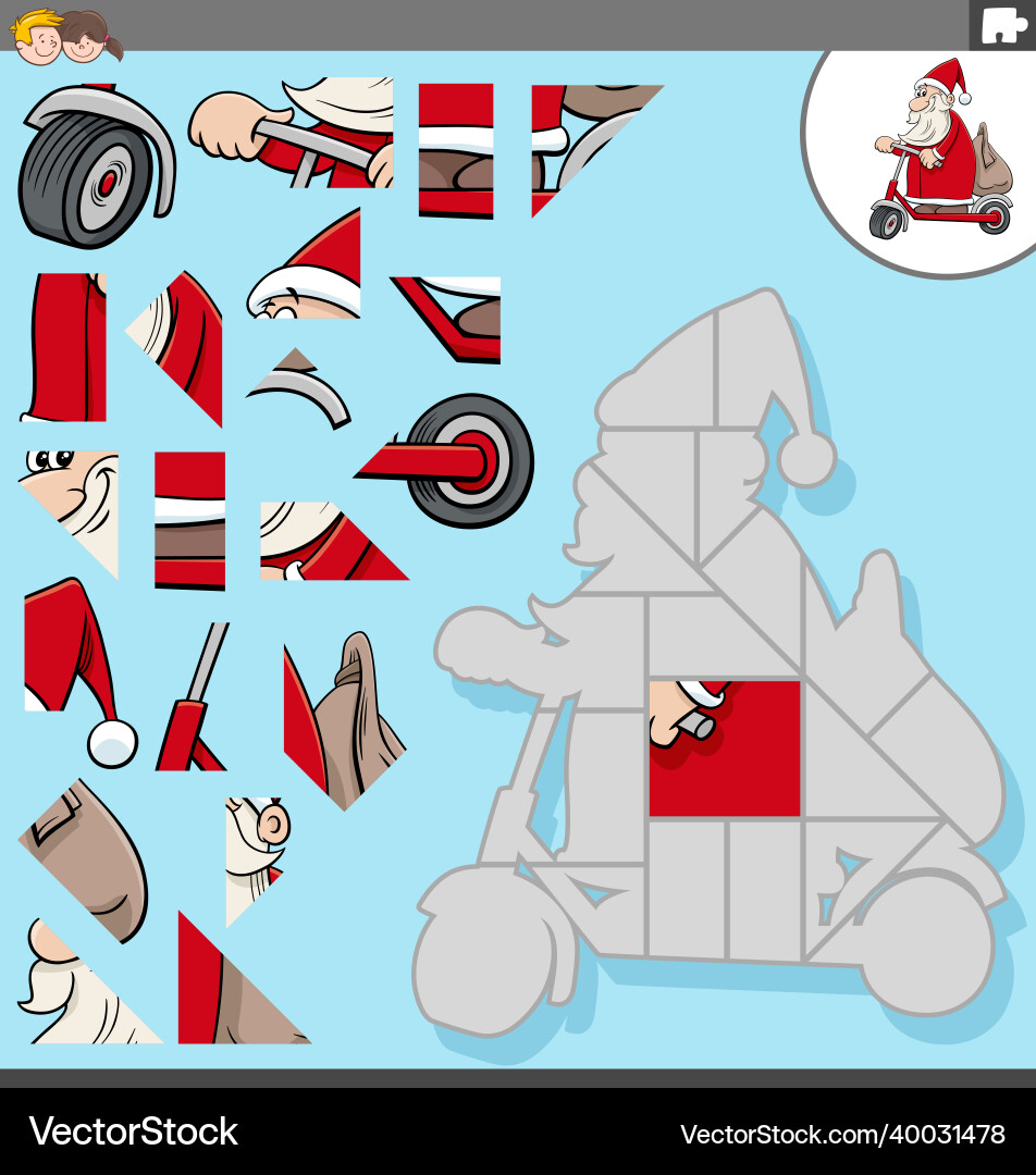 Puzzle-Spiel mit Cartoon santa claus Puzzle-Spiel mit Cartoon santa claus vektorbild