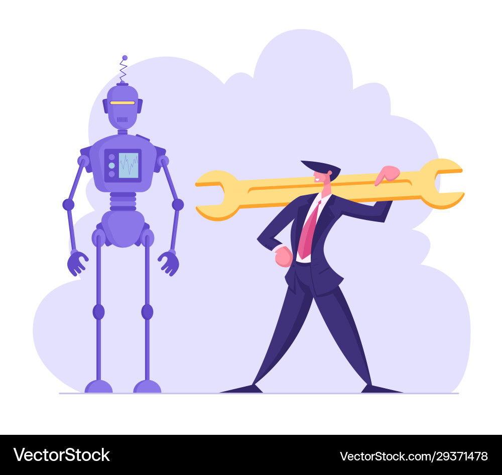 Robotics engineering chatbot and automatization Robotics engineering chatbot and automatization vector image