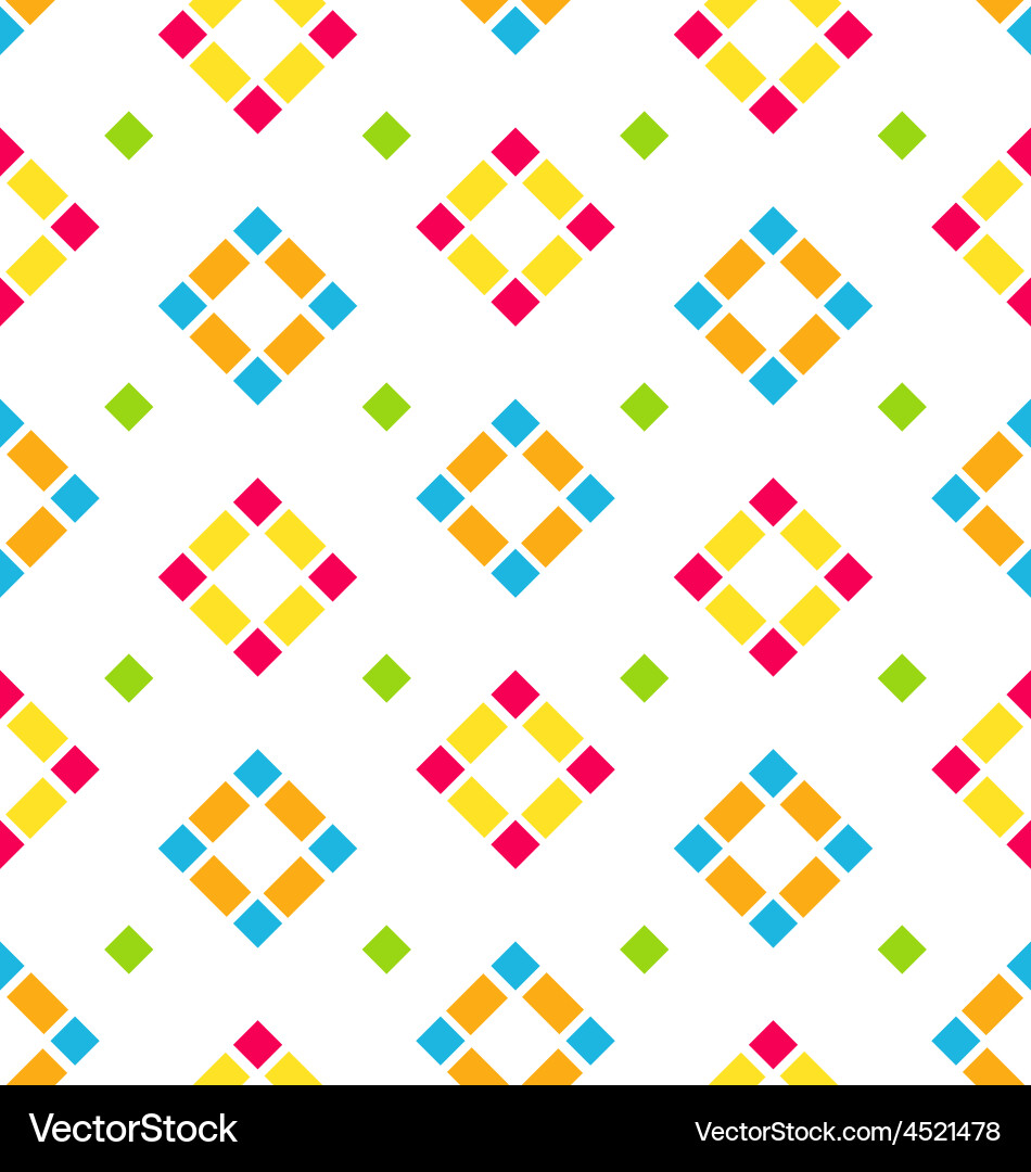 Seamless pattern with colored rhombus regular vector image