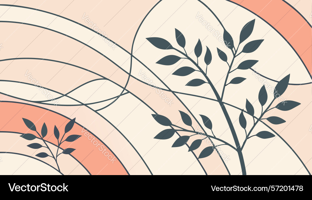 Serene botanical branch with abstract lines vector image
