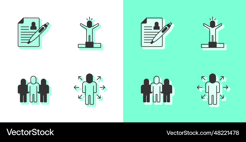 Set multitasking manager working resume project vector image