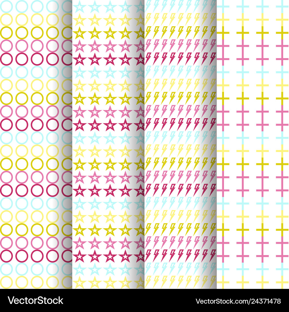 Set of four patterns background each full-size Set of four patterns background each full-size vector image