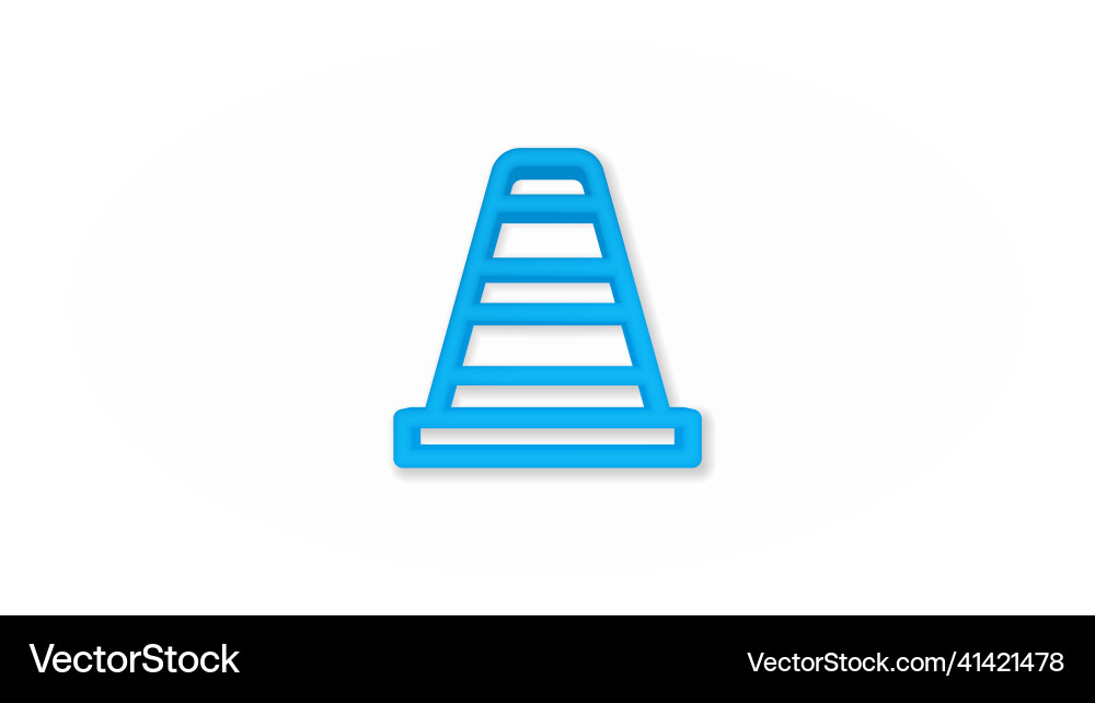 Traffic cone realistic icon 3d line Vector Image