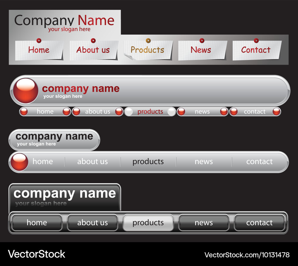 Web navigation templates Vector Image
