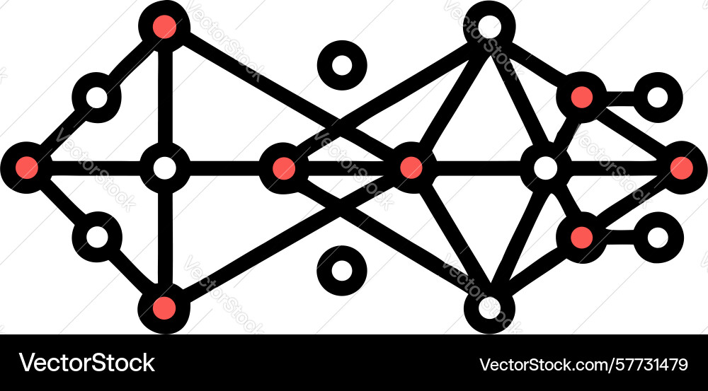 Abstract connected nodes network grid structure vector image