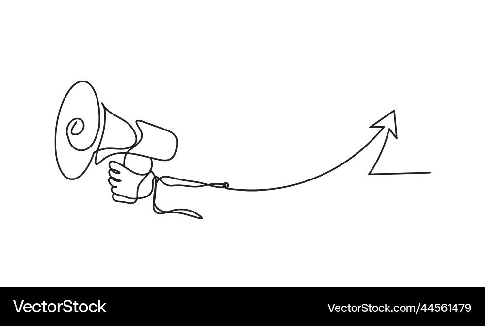 Abstract megaphone with direction as continuous Vector Image