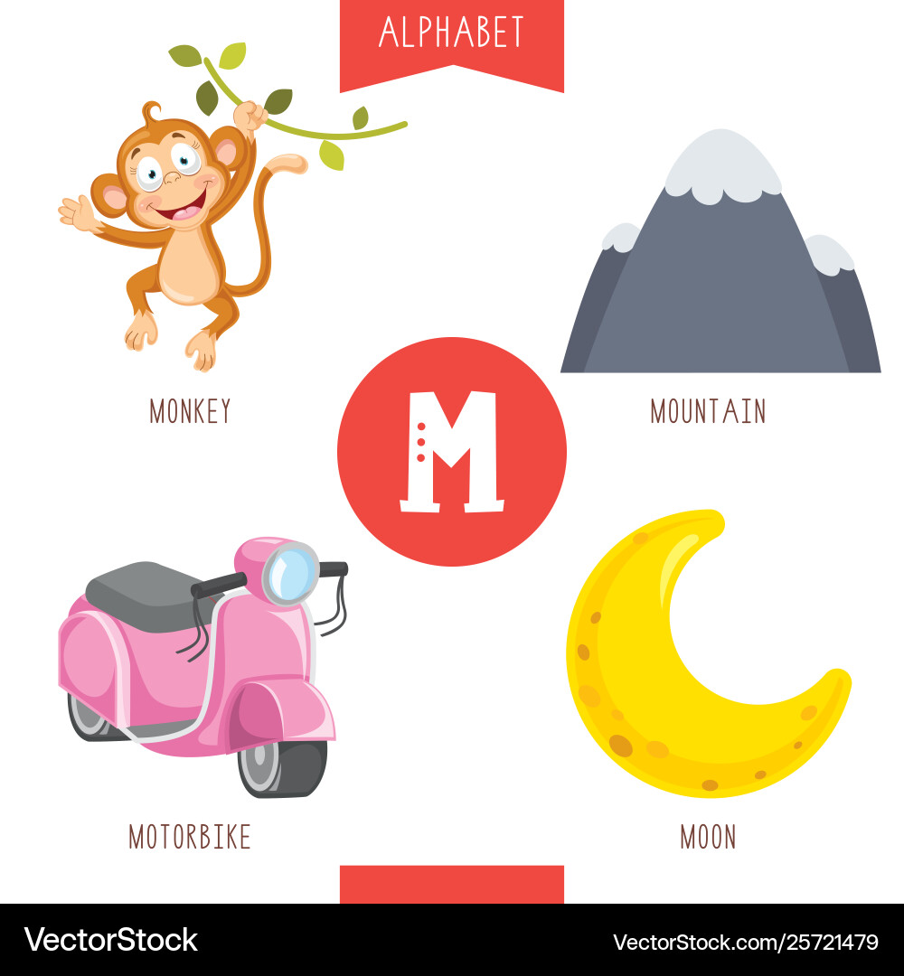 Alphabet M - Learning & Kids vector image