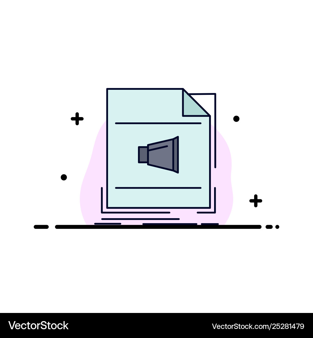 Audio file format music sound flat color icon Audio file format music sound flat color icon vector image