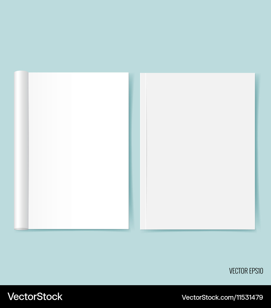 Blank Katalog Zeitschriftenbuch mock auf blau Vektorbild