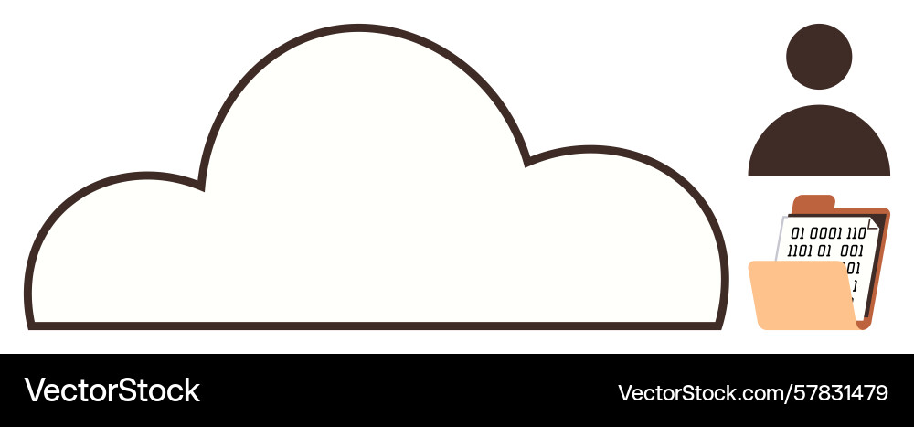 Cloud storage concept with file management vector image