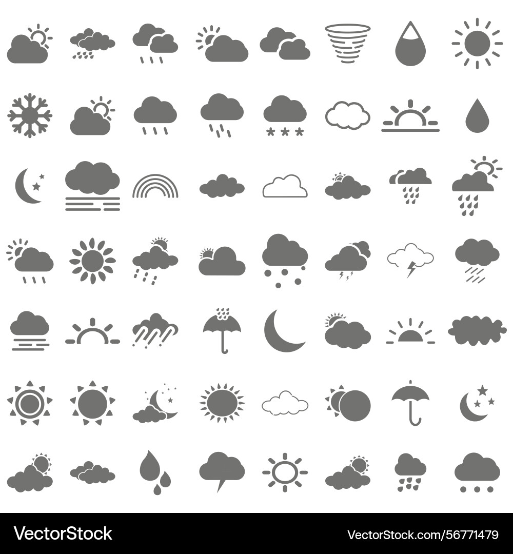 Clouds icons set of in different form Vector Image