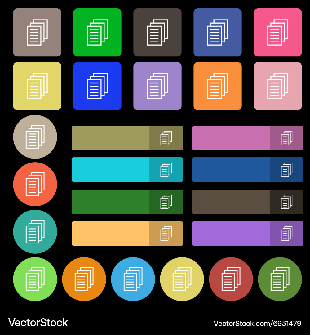 Copy file duplicate document icon sign set from vector image