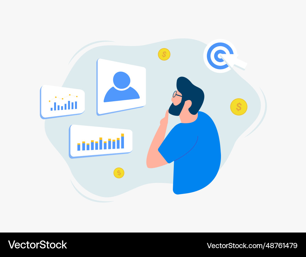 Data-driven marketing - using customer information Data-driven marketing - using customer information vector image