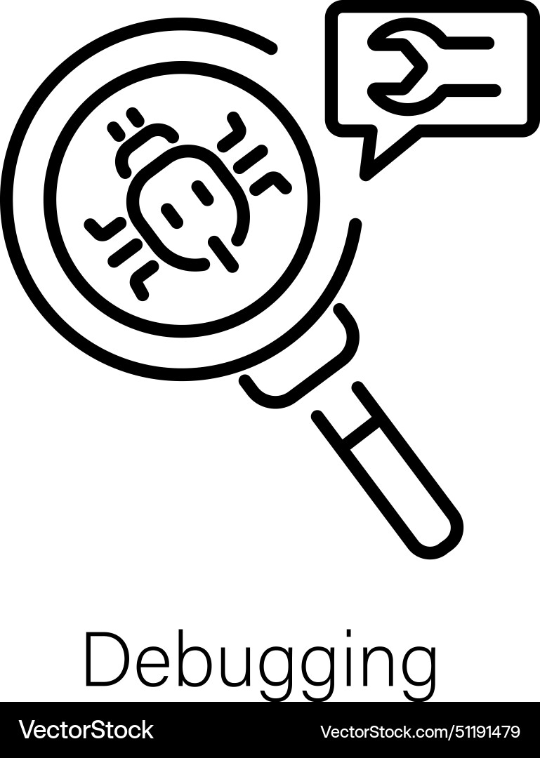 Debugging Royalty Free Vector Image - VectorStock
