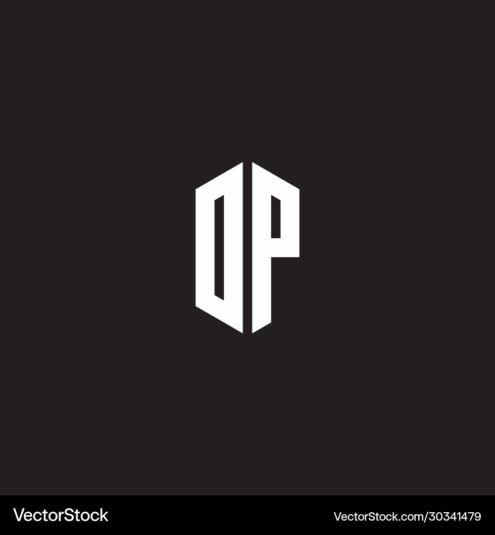 Dp logo monogram with hexagon shape style design vector image