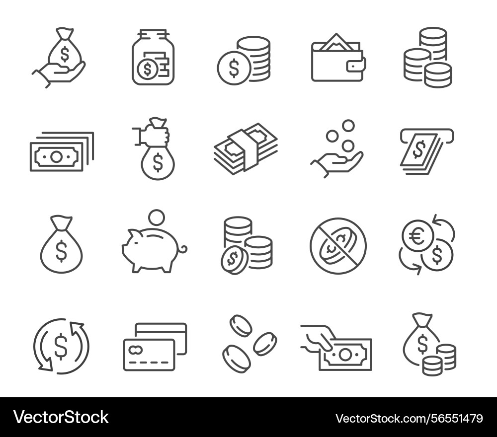Editable icon set featuring finance Editable icon set featuring finance vector image