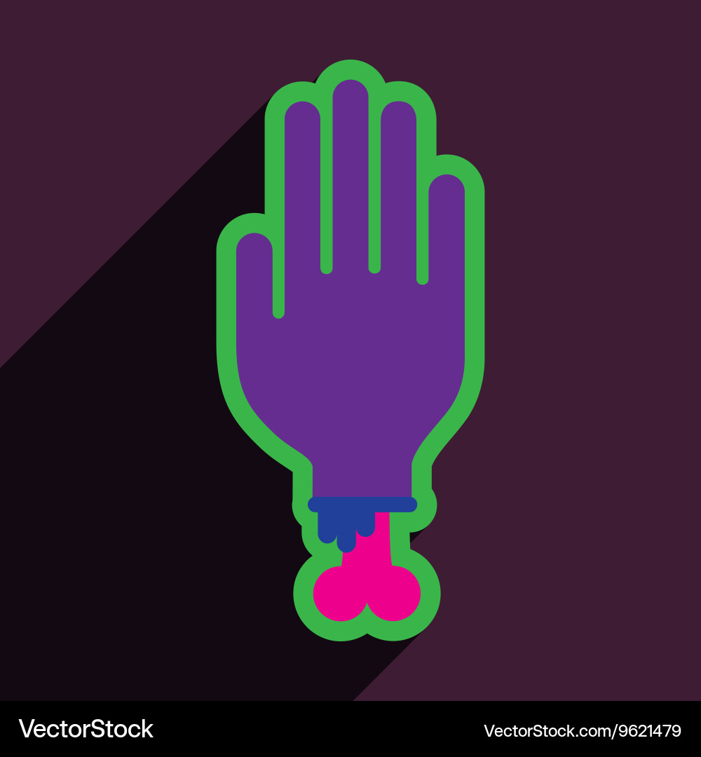 Flat with shadow icon and mobile application hand Vector Image