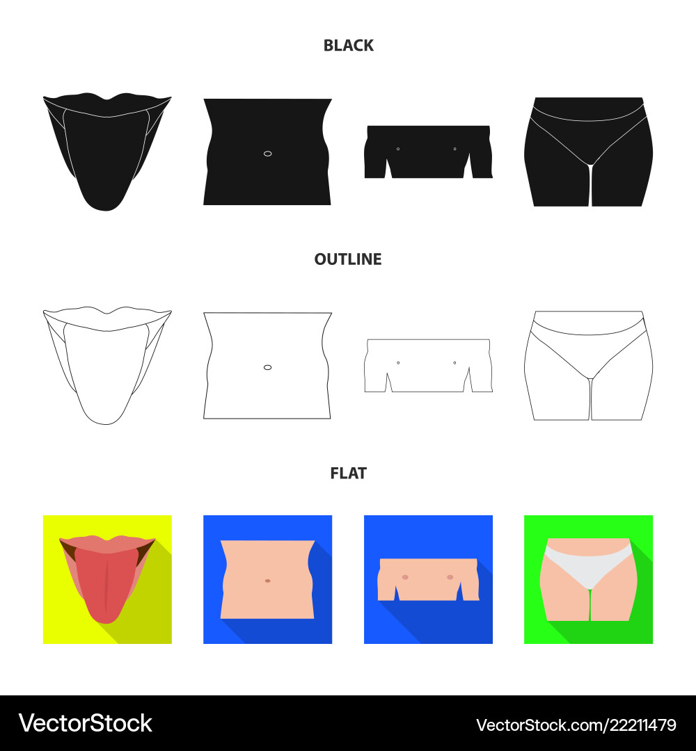 Isolated object of human and part sign set Isolated object of human and part sign set vector image