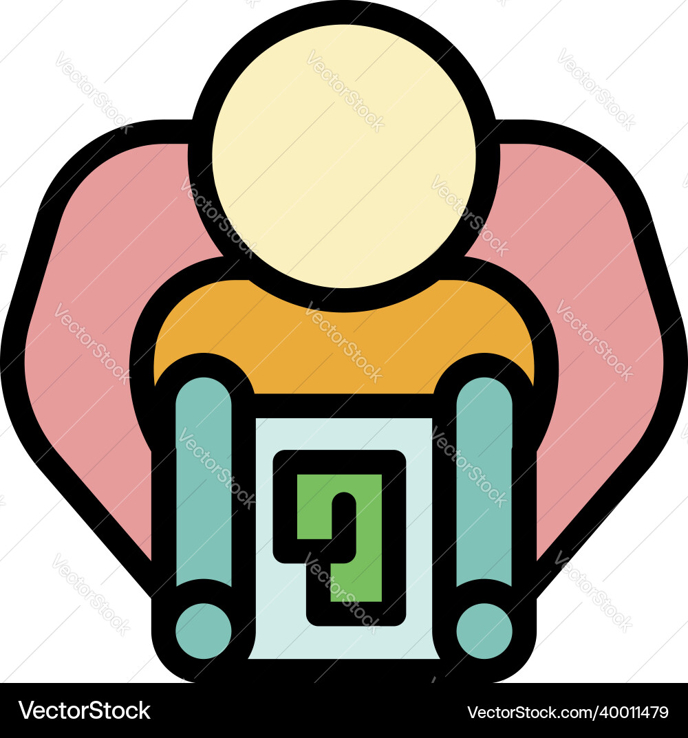 Man and house scheme icon color outline Man and house scheme icon color outline vector image