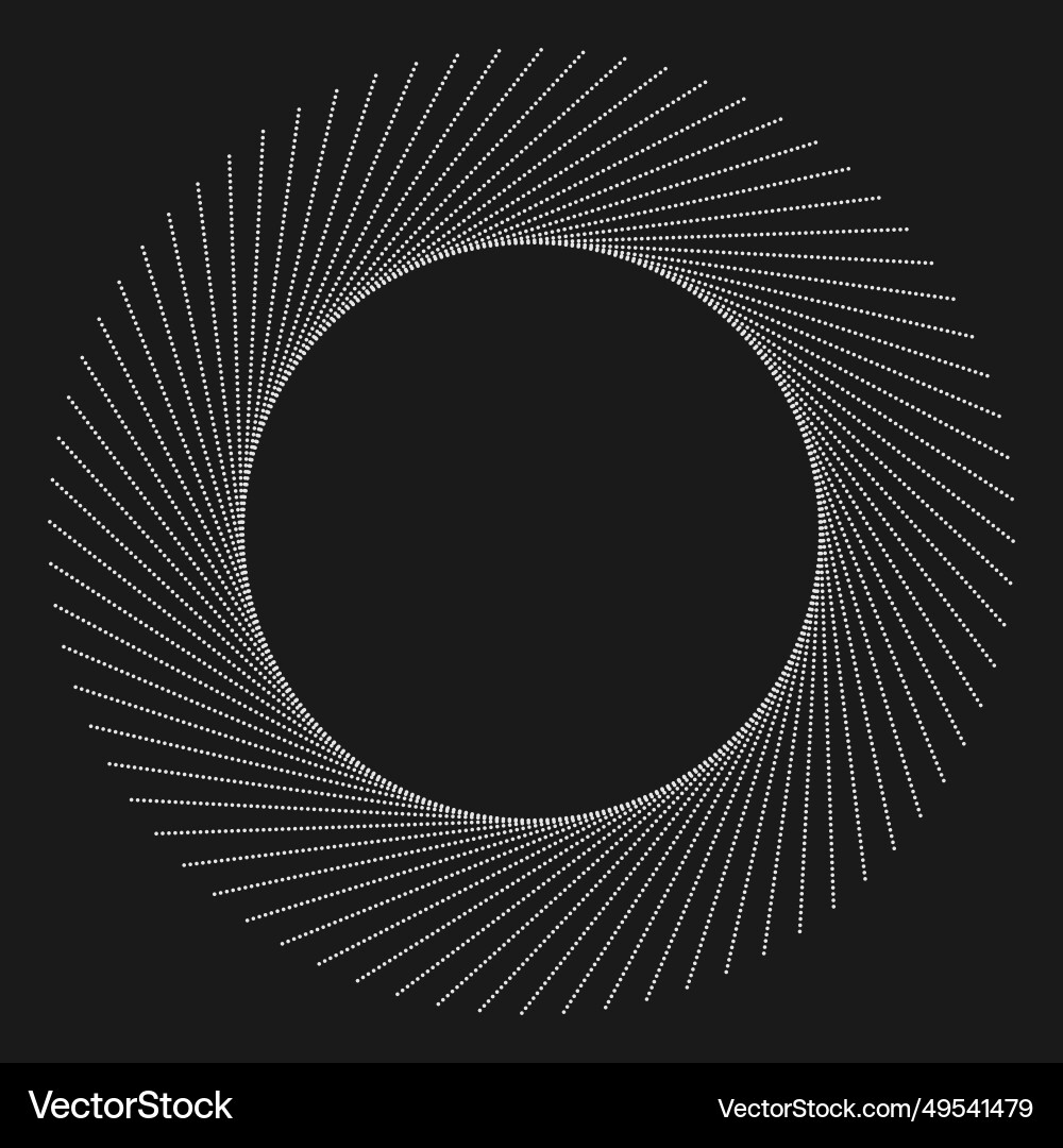 Minimal circle with dotted lines abstract tech vector image