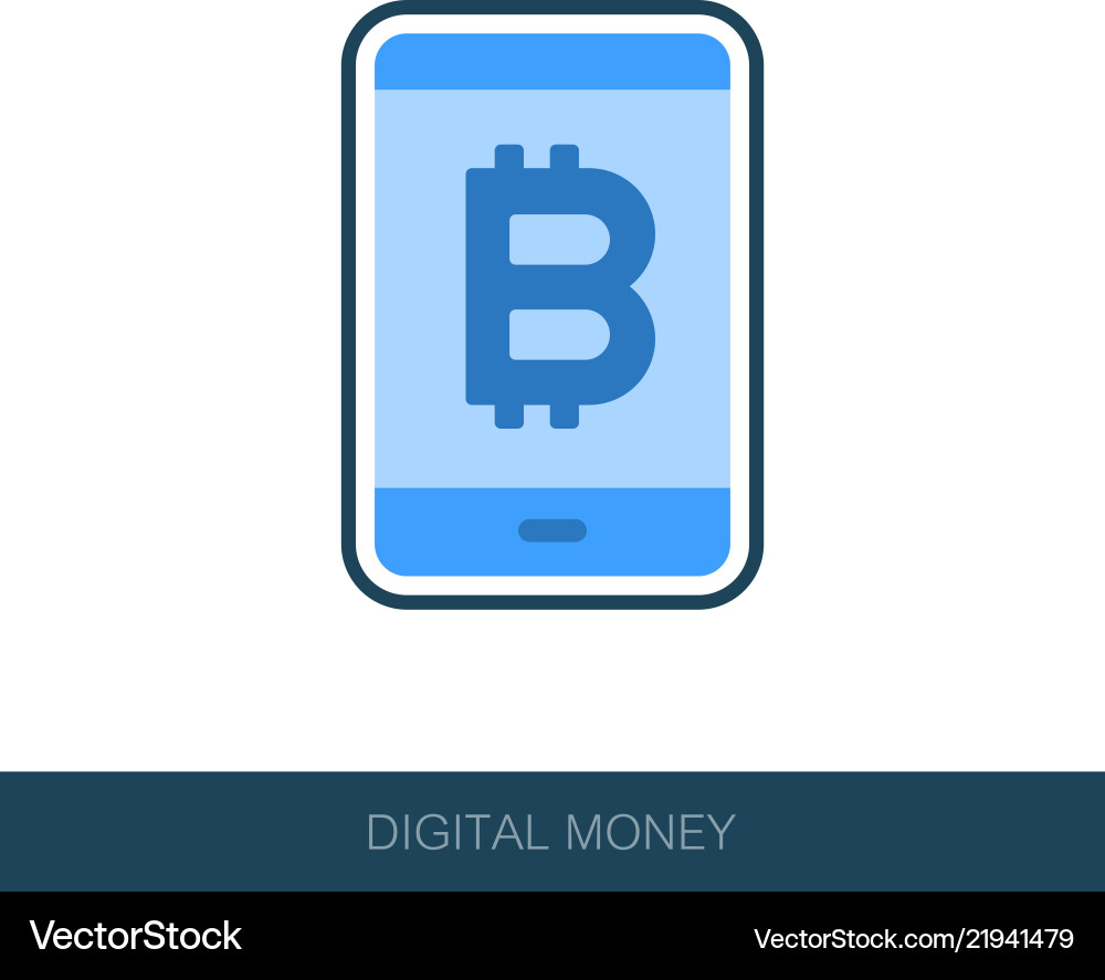 Mobile bitcoin business app icon – Royalty-Free Vector | VectorStock
