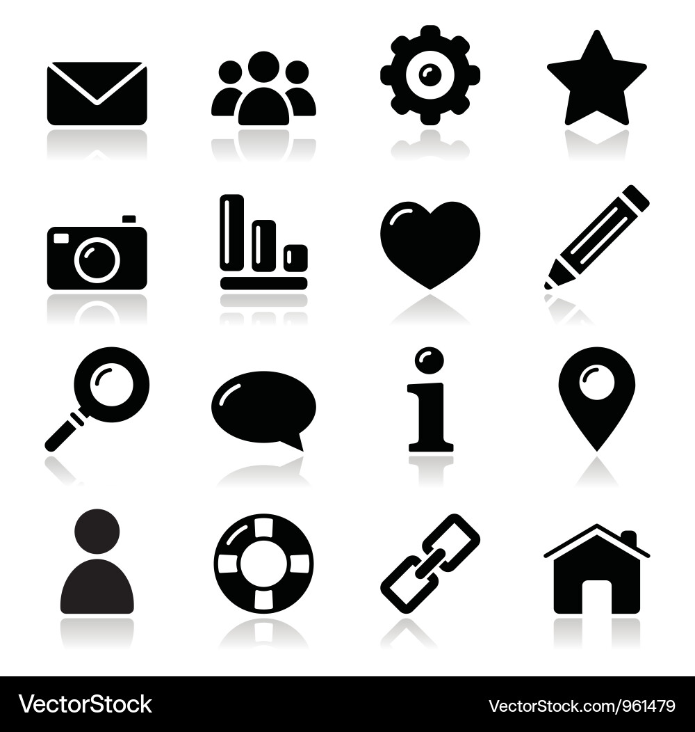 Modern Shiny Icon Set - Navigation Vector Image