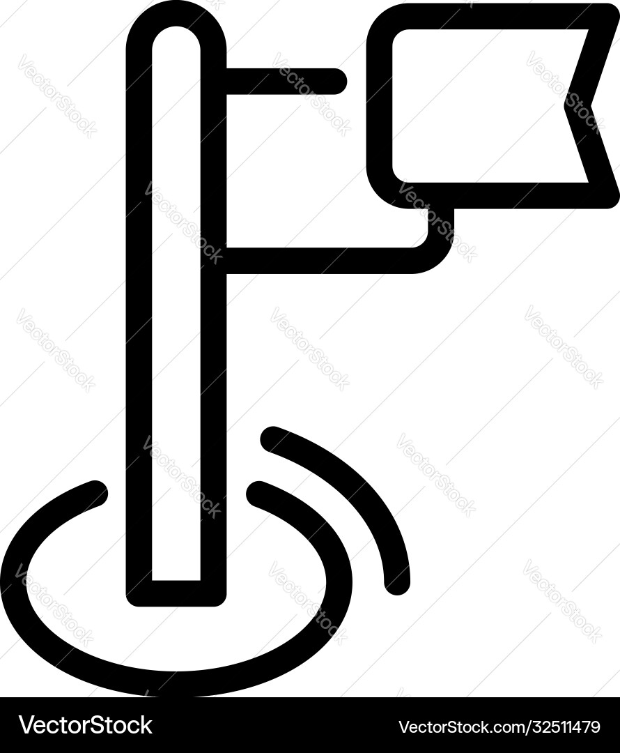 Running flag icon outline style Running flag icon outline style vector image