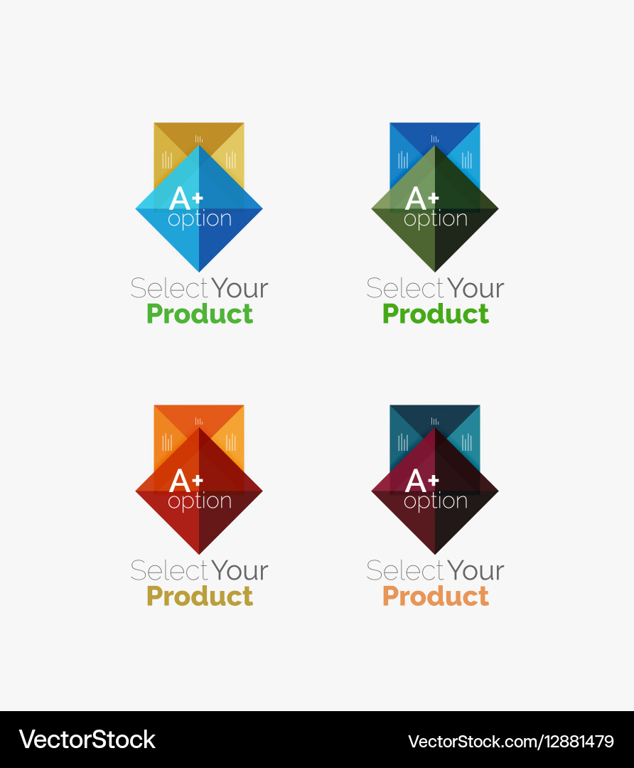 Set of abstract square interface menu navigation Vector Image