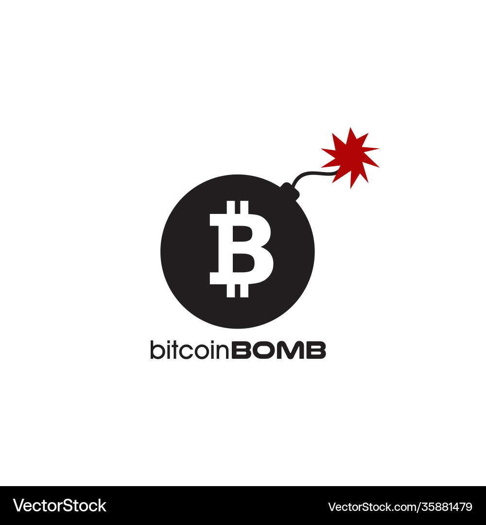 Time bomb bitcoin logo design template – Royalty-Free Vector | VectorStock