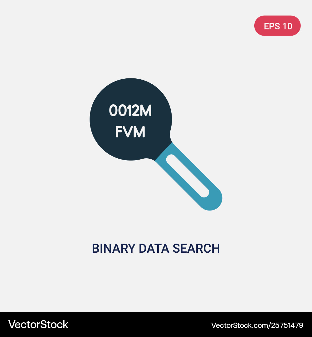 Two color binary data search icon from user Two color binary data search icon from user vector image