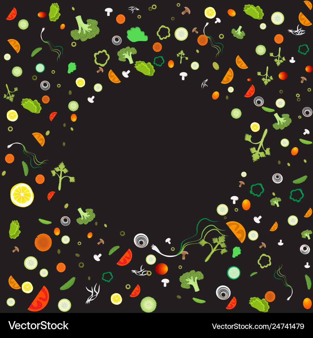 Vegetable pattern frame for web and print Vegetable pattern frame for web and print vector image