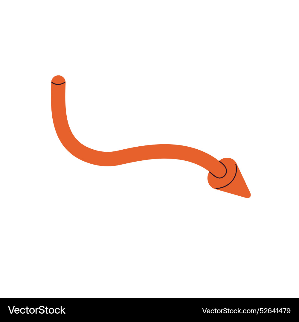 Wavy curve with cursor showing change of route Wavy curve with cursor showing change of route vector image