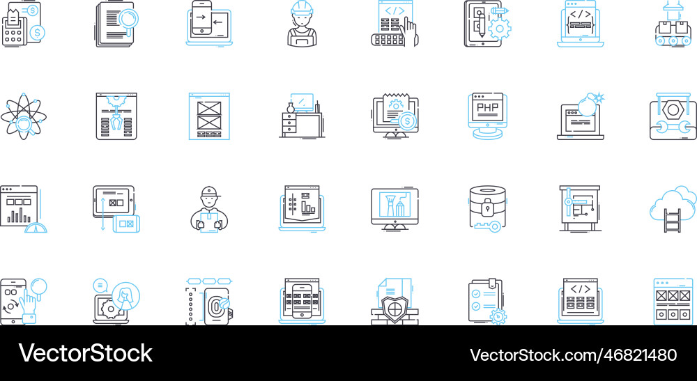 Availability linear icons set preparedness Availability linear icons set preparedness vector image