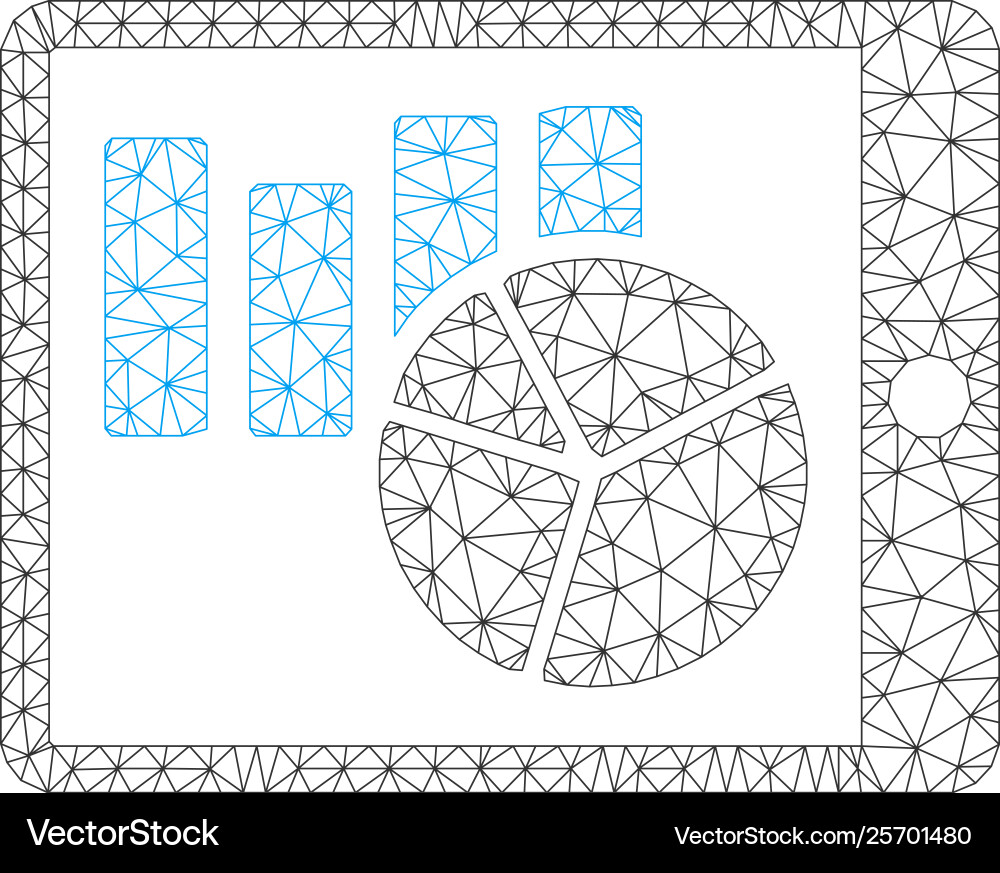 Charts on pda polygonal frame mesh Charts on pda polygonal frame mesh vector image