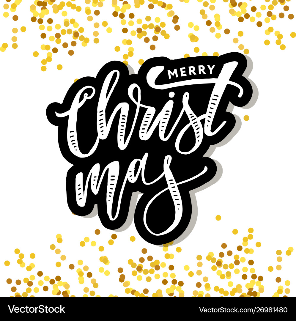 Christmas lettering calligraphy brush text Christmas lettering calligraphy brush text vector image