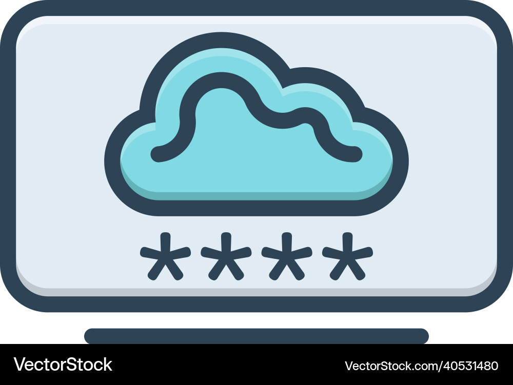Cloud computing login vector image