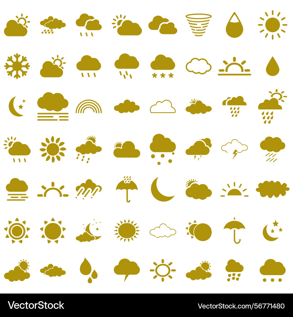 Clouds icons set of in different form Vector Image