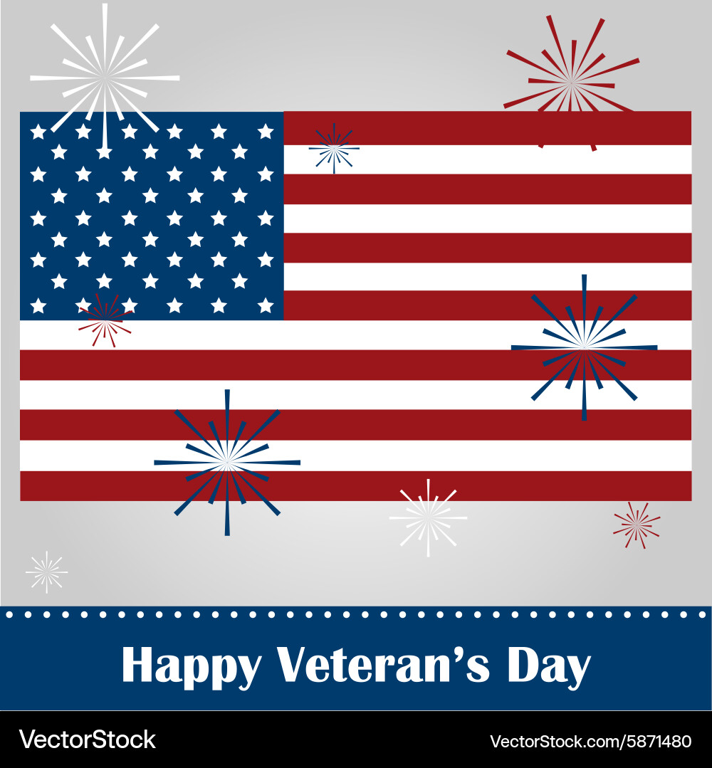 Colored background with text for veterans day Vector Image