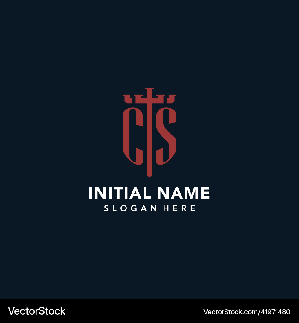 Cs initial monogram logos with sword and shield Cs initial monogram logos with sword and shield vector image
