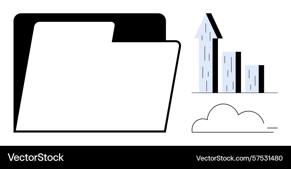 Data organization with document folder growth vector image