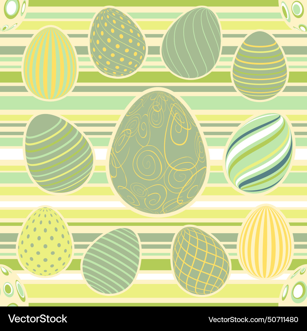 Easter eggs with seamless ornament pattern Vector Image
