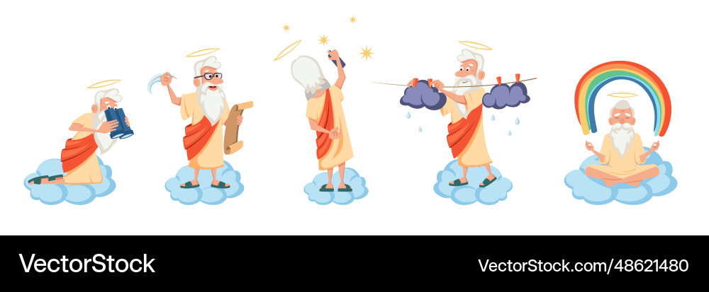 Elder angels characters cartoon cute funny old Elder angels characters cartoon cute funny old vector image