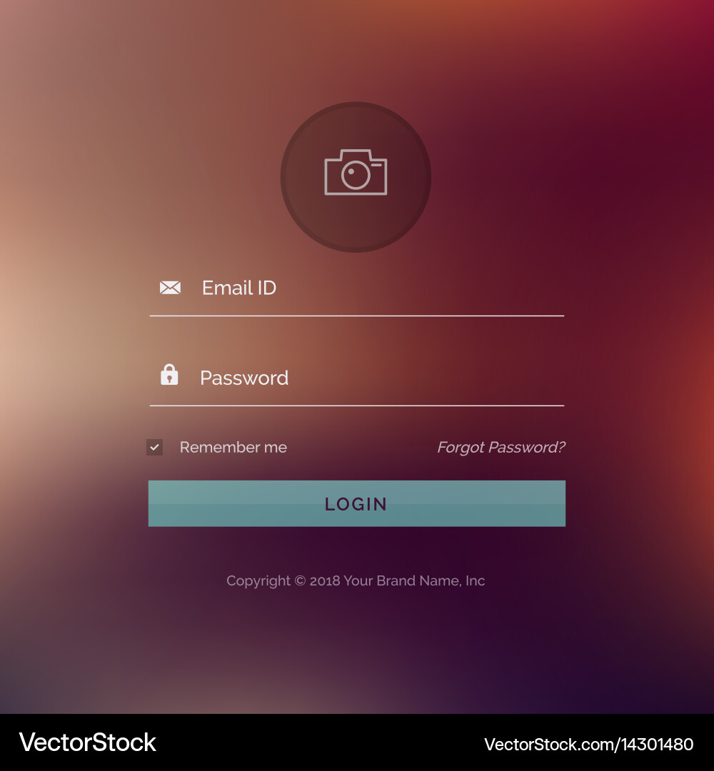 Elegant ui design for login form template vector image