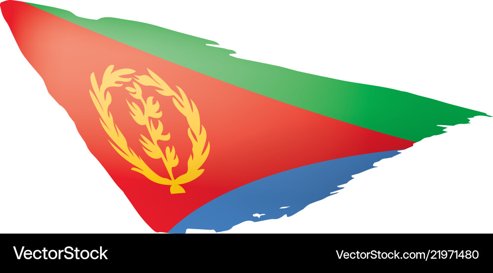 Eritrea flag on a white Eritrea flag on a white vector image