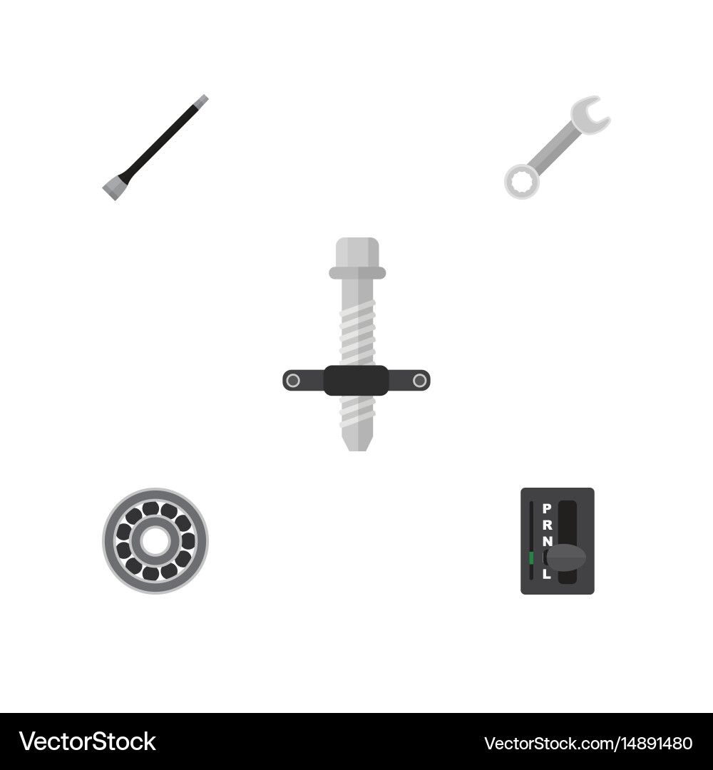 Flat auto set of brake disk pipeline automatic vector image