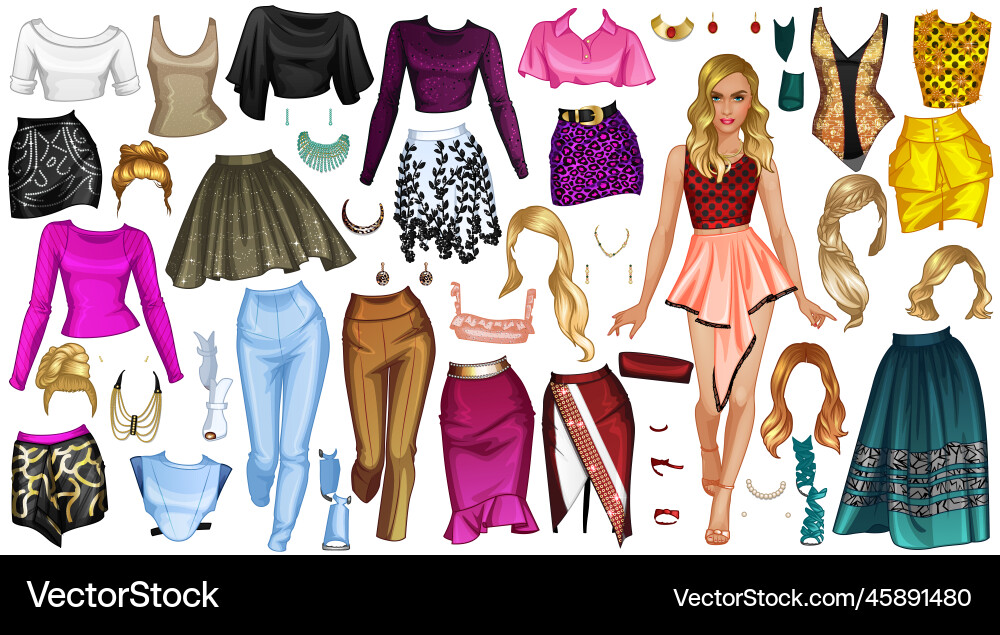 High fashion 01 paper doll Royalty Free Vector Image