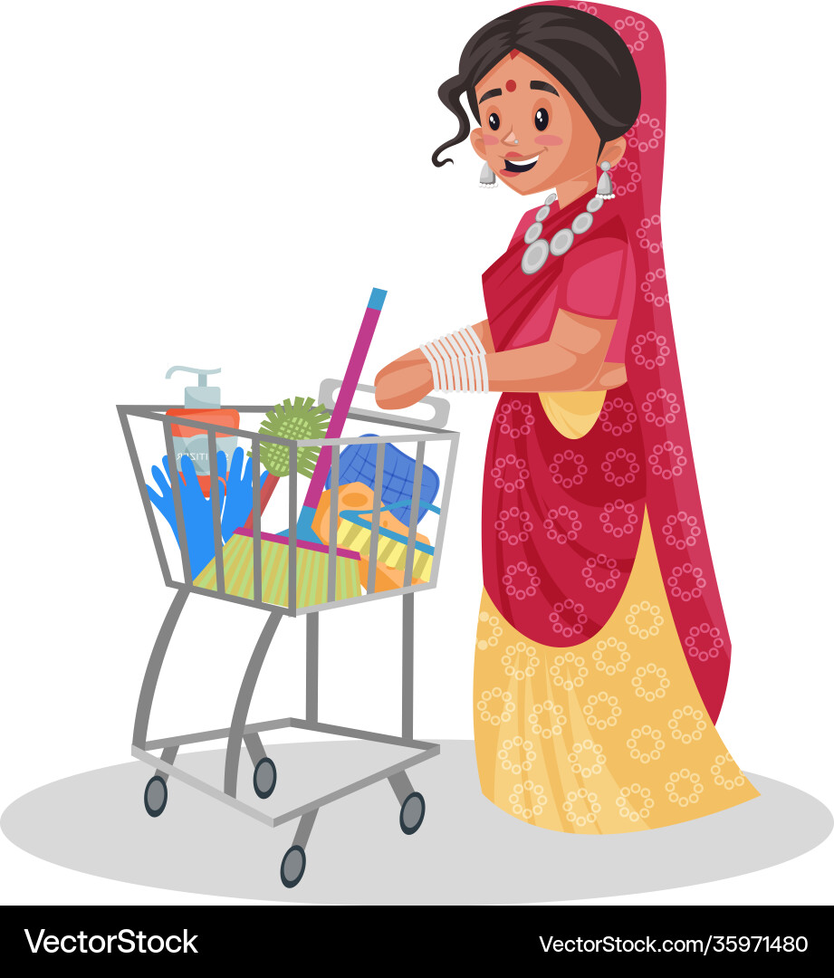 Indian rajasthani woman cartoon vector image