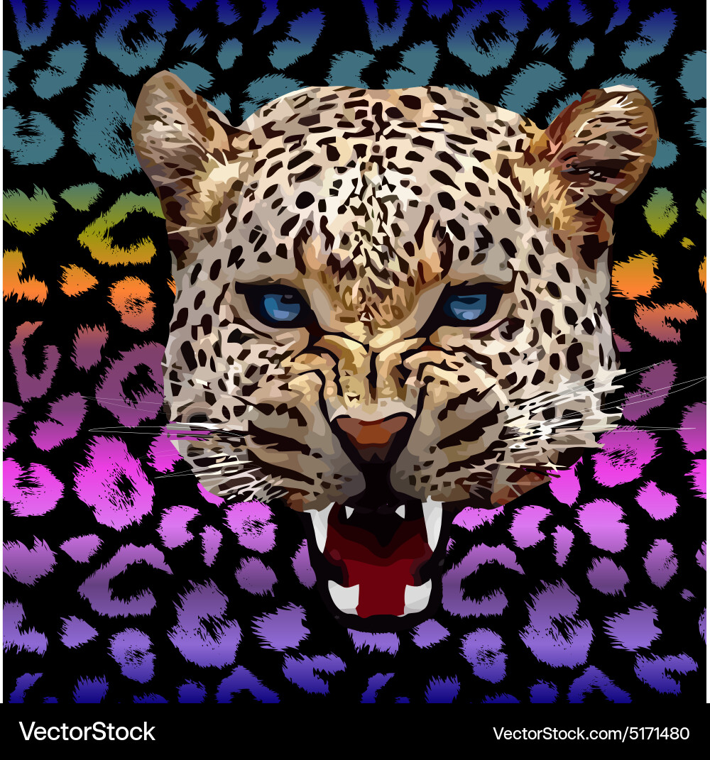 Leopard print pattern repeating seamless vector image