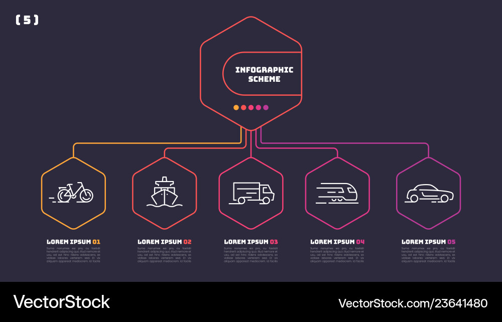Line Infographic Scheme - 5 Options Vector Image