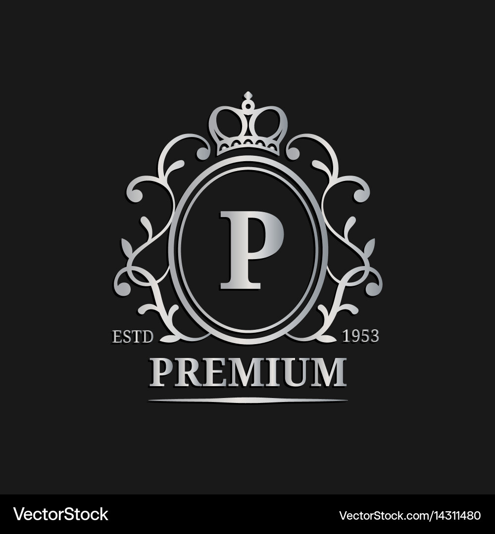 Luxury Monogram Letter with Crown Vector Image